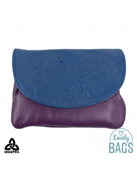 Porta moedas lilás e azul Lugupell