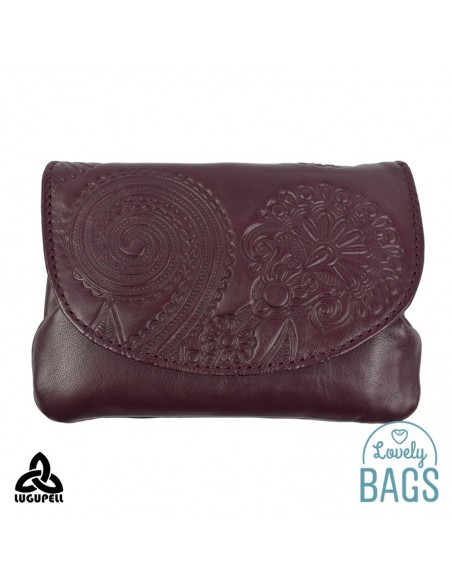 Porta moedas bordô Lugupell