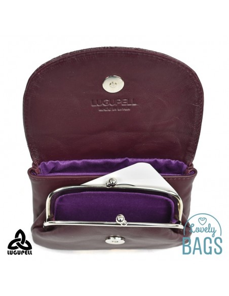 Porta moedas bordô Lugupell