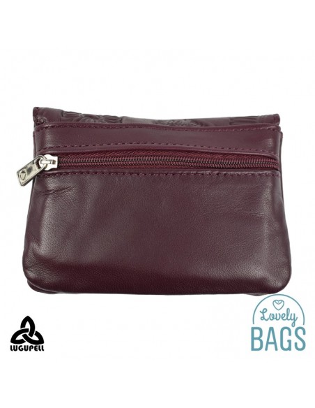 Porta moedas bordô Lugupell