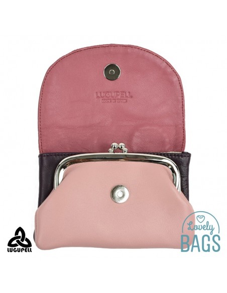 Porta moedas rosa claro, rosa e púrpura Lugupell