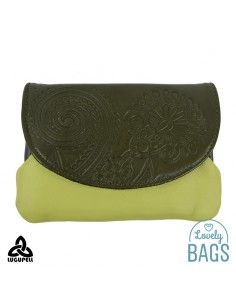 Porta moedas verde claro, musgo e cinza Lugupell