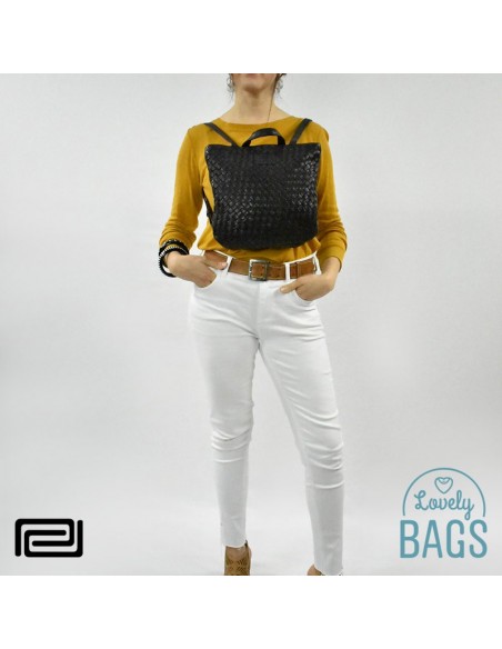 Mochila bandolera Pequeña negra Pradens