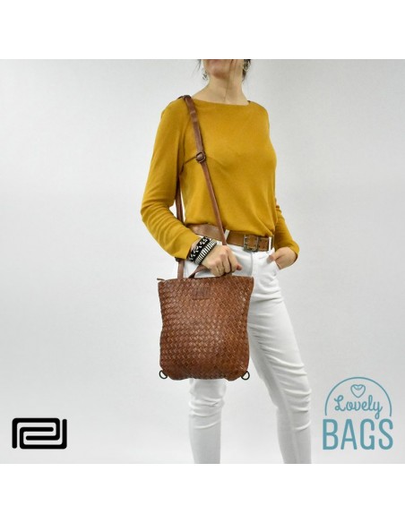 Mochila bolsa tiracolo pequena couro Pradens