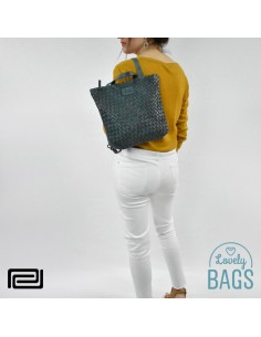 Mochila bandolera plana verde Pradens 2