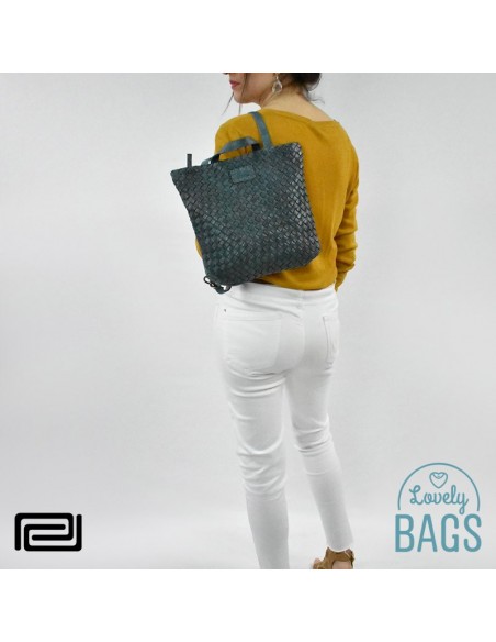 Mochila bandolera plana verde Pradens