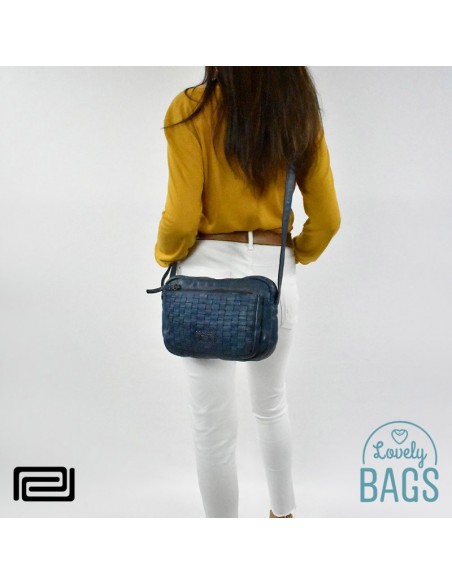 Bolso bandolera rectangular azul Pradens