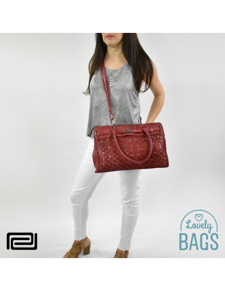 Bolso Maletín Hermes grande Pradens burdeos