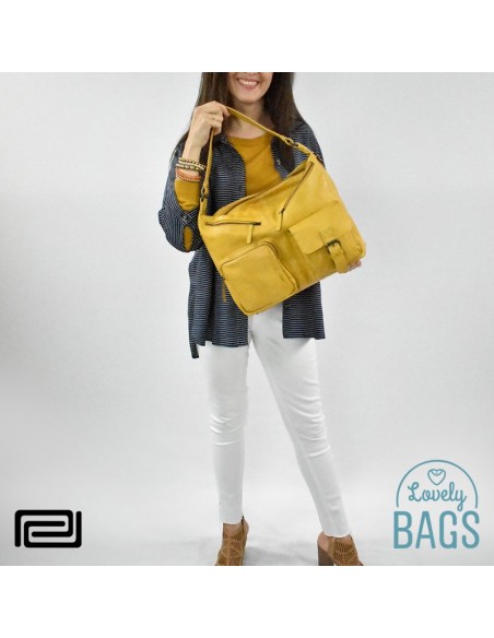 Bolso grande de hombro Mostaza Pradens - Bego