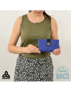 Carteira grande com Rfid Lugupell azul - Cozumel