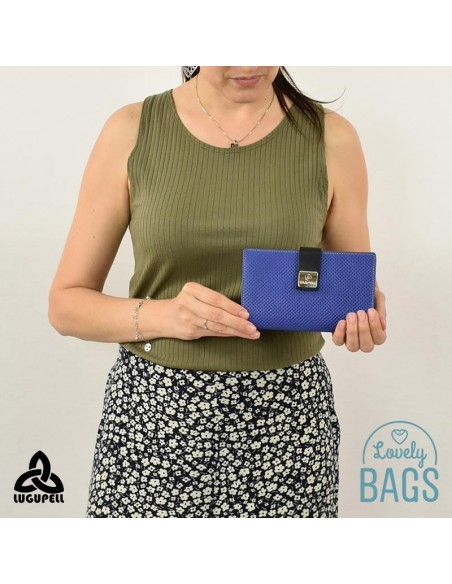 Carteira grande com Rfid Lugupell azul - Cozumel