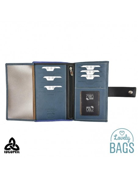 Cartera grande con Rfid Lugupell azul - Cozumel