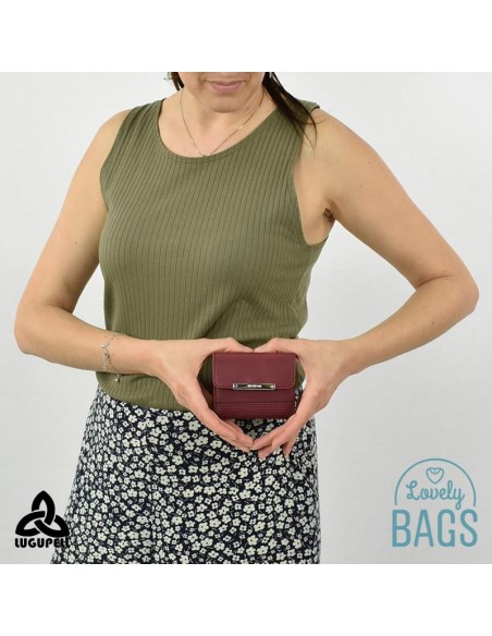 Cartera monedero Lugupell burdeos