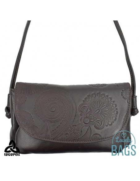 Mini bolsa tiracolo Lugupell castanho escuro