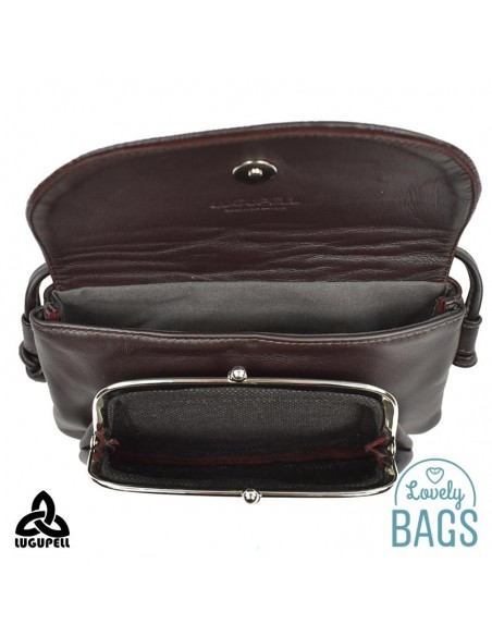 Mini bolsa tiracolo Lugupell castanho escuro