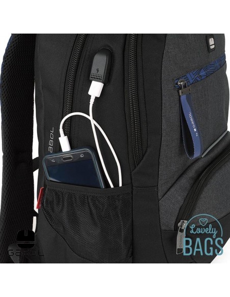 Mochila urbana ordenador 15.6 con doble compartimento Gabol - Fifty
