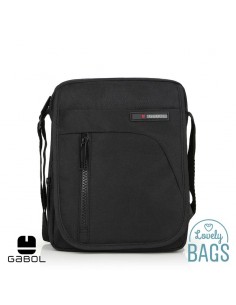 Bolso bandolera negro con solapa Gabol - Crony man