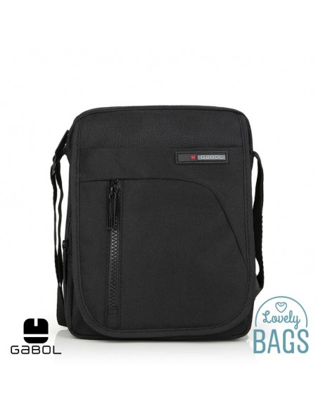 Bolso bandolera negro con solapa Gabol - Crony man