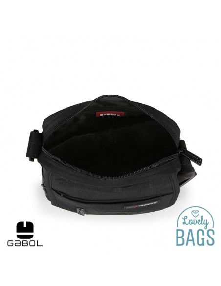 Bolso bandolera negro con solapa Gabol - Crony man