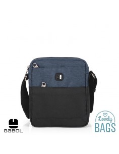 Bandolera impermeable negra i blau Gabol - Nil man