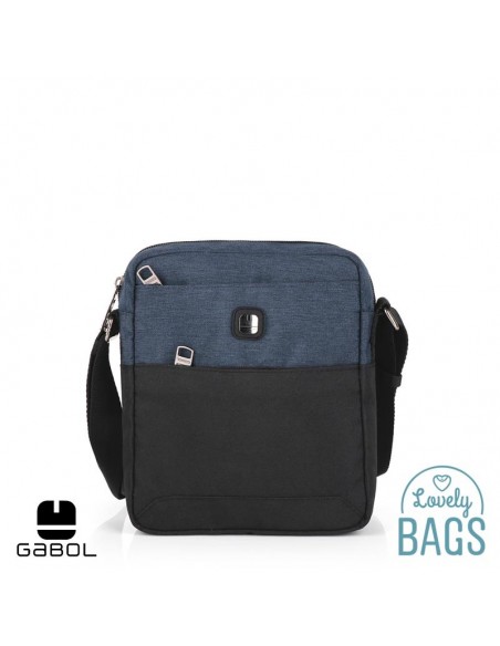 Bandolera impermeable negra i blau Gabol - Nil man