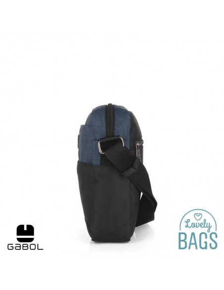 Bandolera impermeable negra y azul Gabol - Nilo man