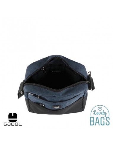 Bandolera impermeable negra i blau Gabol - Nil man
