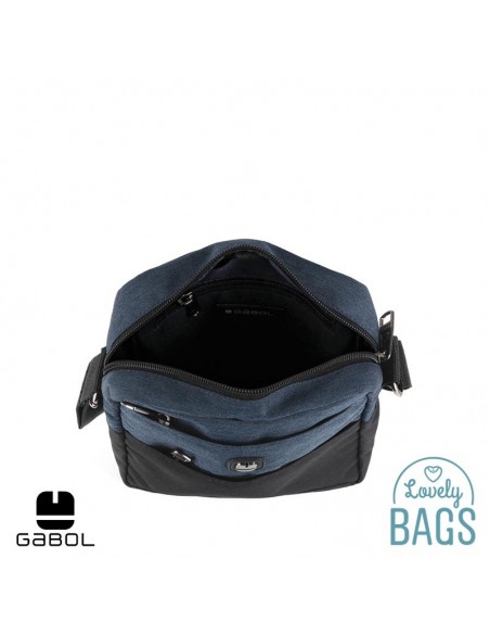 Bandolera impermeable negra y azul Gabol - Nilo man