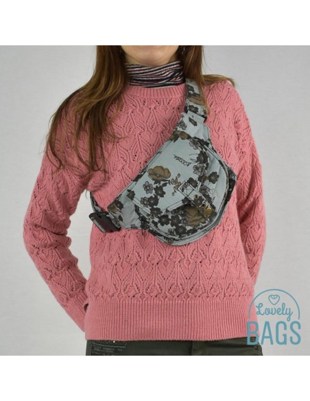 Ronyonera hippie gris de flors - Delhi