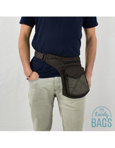 Bolsa de cintura castanho metálico - Stitching