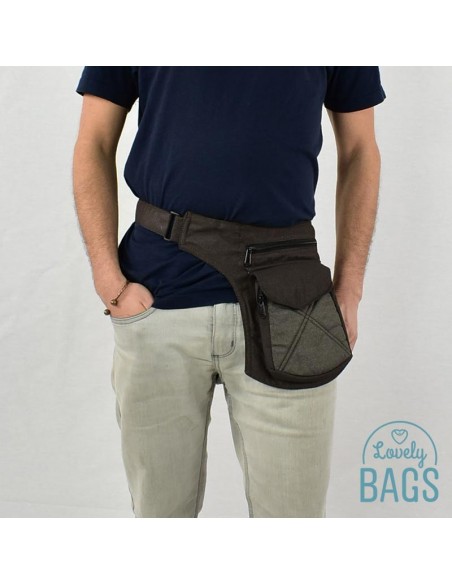 Bolsa de cintura castanho metálico - Stitching