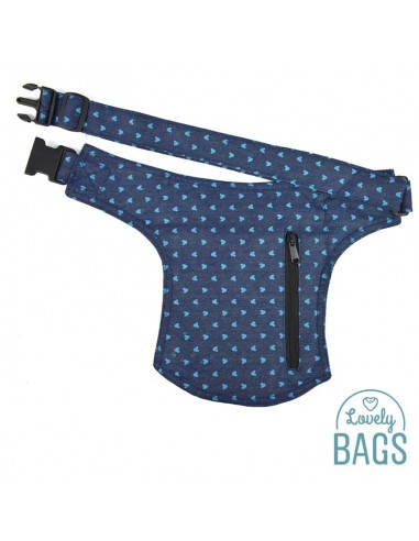 Fanny pack de denim com corações - Stitching