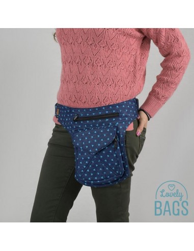 Fanny pack de denim com corações - Stitching