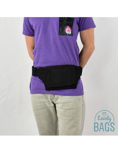 Mala de cintura preta com aba - Pouch