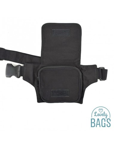 Ronyonera negra petita amb solapa - Pouch