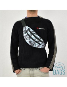 Fanny pack desportiva estampado azul - Surf palms 2