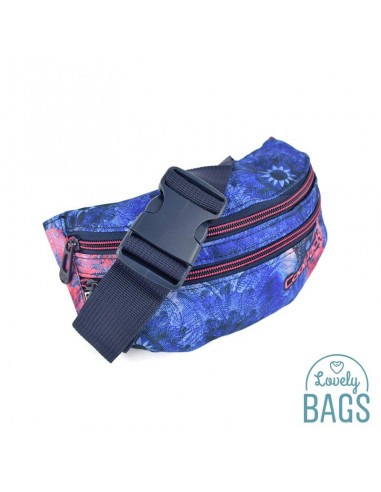 Mala de cintura desportiva azul com flores - Pink Magnolia