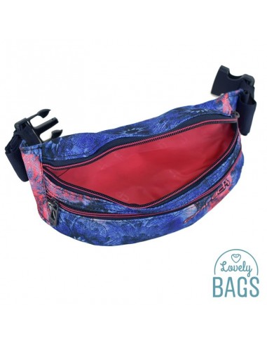 Mala de cintura desportiva azul com flores - Pink Magnolia