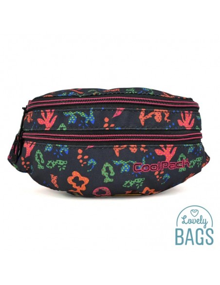 Riñonera deportiva negra estampada Coolpack - Floral dream