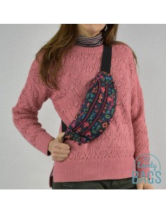 Riñonera deportiva negra estampada Coolpack - Floral dream 2