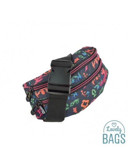 Ronyonera esportiva negra estampada Coolpack - Floral dream