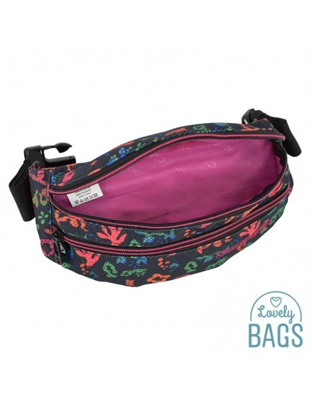 Fanny pack sport preta estampada Coolpack - Floral dream