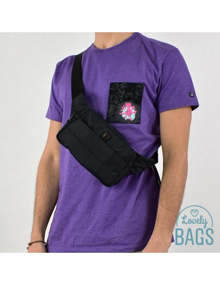 Fanny pack plana preta impermeável - Kendo