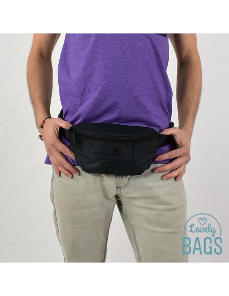 Bolsa de cintura preta impermeável Gabol - Kendo Eco