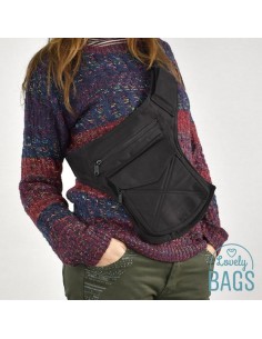 Bolsa de Cintura preta com fecho de velcro - Stitching 2