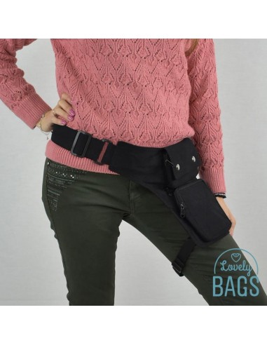 Bolsa de cintura preta para moto Victor