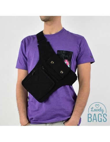 Bolsa de cintura preta para moto Victor