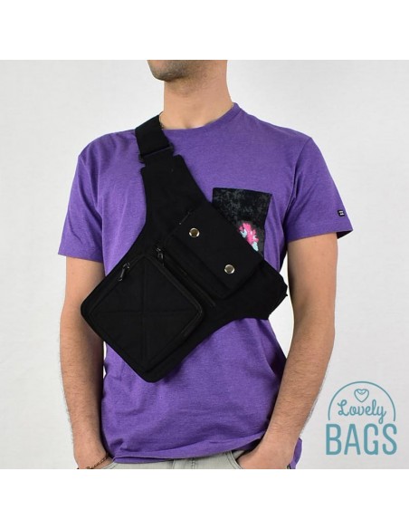 Bolsa de cintura preta para moto Victor