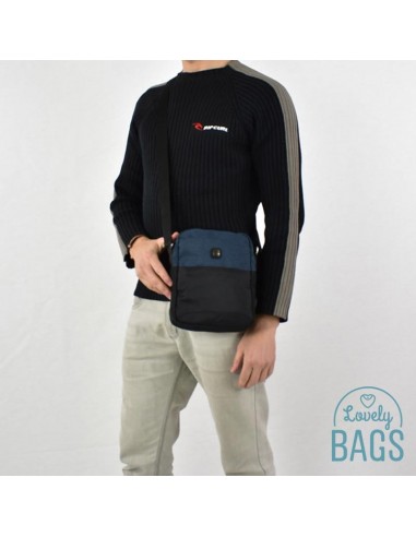 Bandolera impermeable negra y azul Gabol - Nilo man