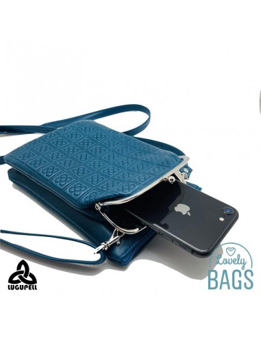 Bandolera blau petroli porta mòbil Lugupell - Panot